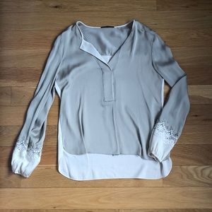 Elie Tahari Silk Blouse with Stitch Detail - Sz S